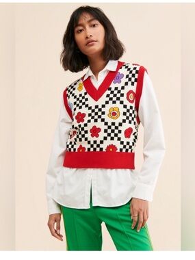 4015. KINA AND TAM Fun sweater vest in Multi Sz XXL NWOT $90